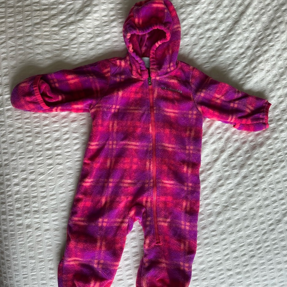 Columbia Pink and Purple Plaid Kids Footie